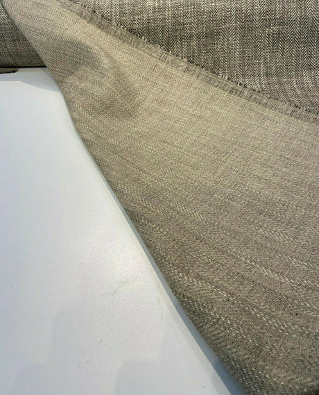 P Kaufmann Tact Chenille Upholstery Fabric - Graphite Herringbone, 56" Width (1 Yard)