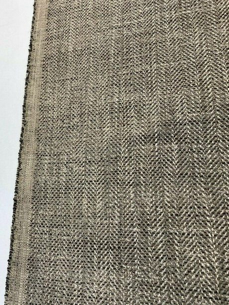 P Kaufmann Tact Chenille Upholstery Fabric - Graphite Herringbone, 56" Width (1 Yard)