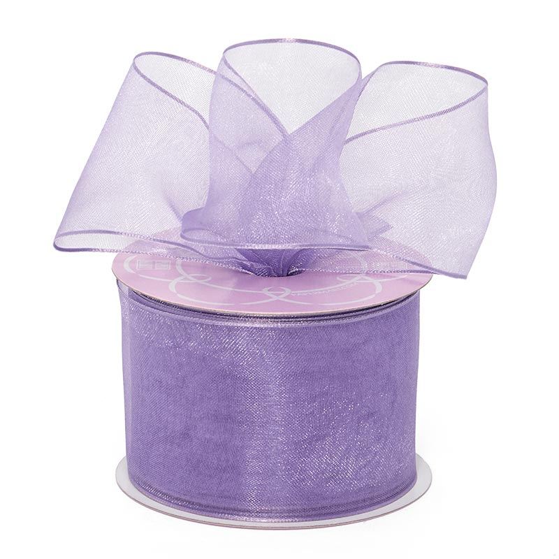 Sheer Organza Wired Ribbon 1 1/2 '' X 25 yd Iris Color 1 / roll