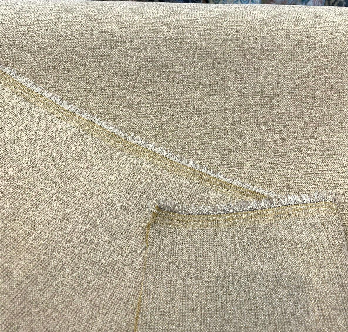 Borealis Stitch Natural Chenille Fabric - Natural With Hints Of Antique Gold And Gray, 54" Width (1 Yard)
