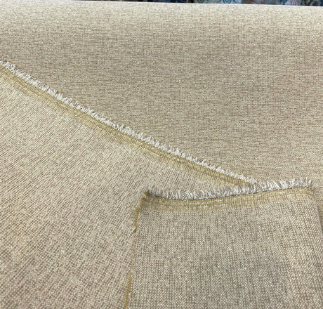 Borealis Stitch Natural Chenille Fabric - Natural With Hints Of Antique Gold And Gray, 54" Width (1 Yard)