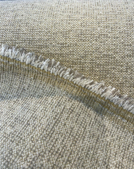 Borealis Stitch Natural Chenille Fabric - Natural With Hints Of Antique Gold And Gray, 54" Width (1 Yard)