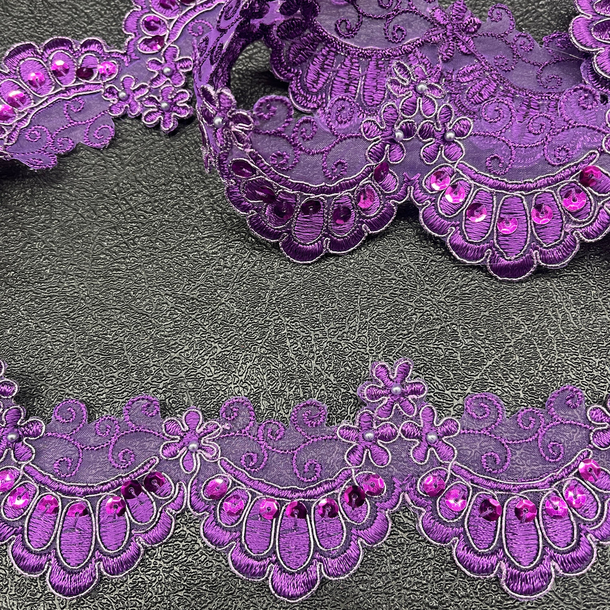 Beaded Corded Lace Trim