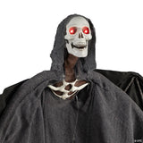 50" Animated Hanging Winged Grim Reaper with LED Eyes Halloween Decoration