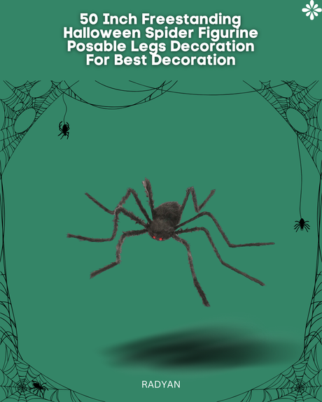 50 Inch Freestanding Halloween Spider Figurine Posable Legs Decoration For Best Decoration