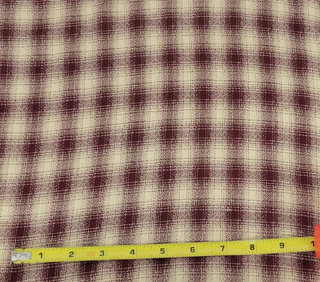 Plaid Rayon Blend Wine Khaki