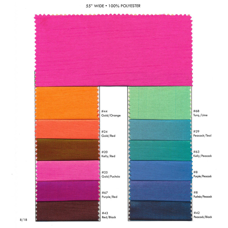 Reversible Shimmer Shantung Polyester Fabric - Reversible Shimmer, 55" Width (1 Yard)