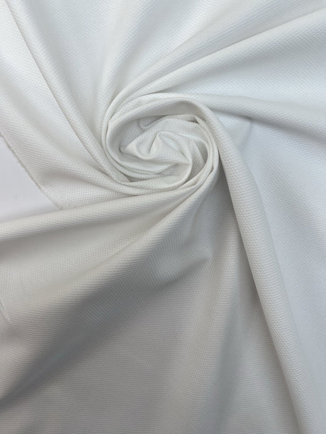Cotton White Geometric Casualwear Fabric