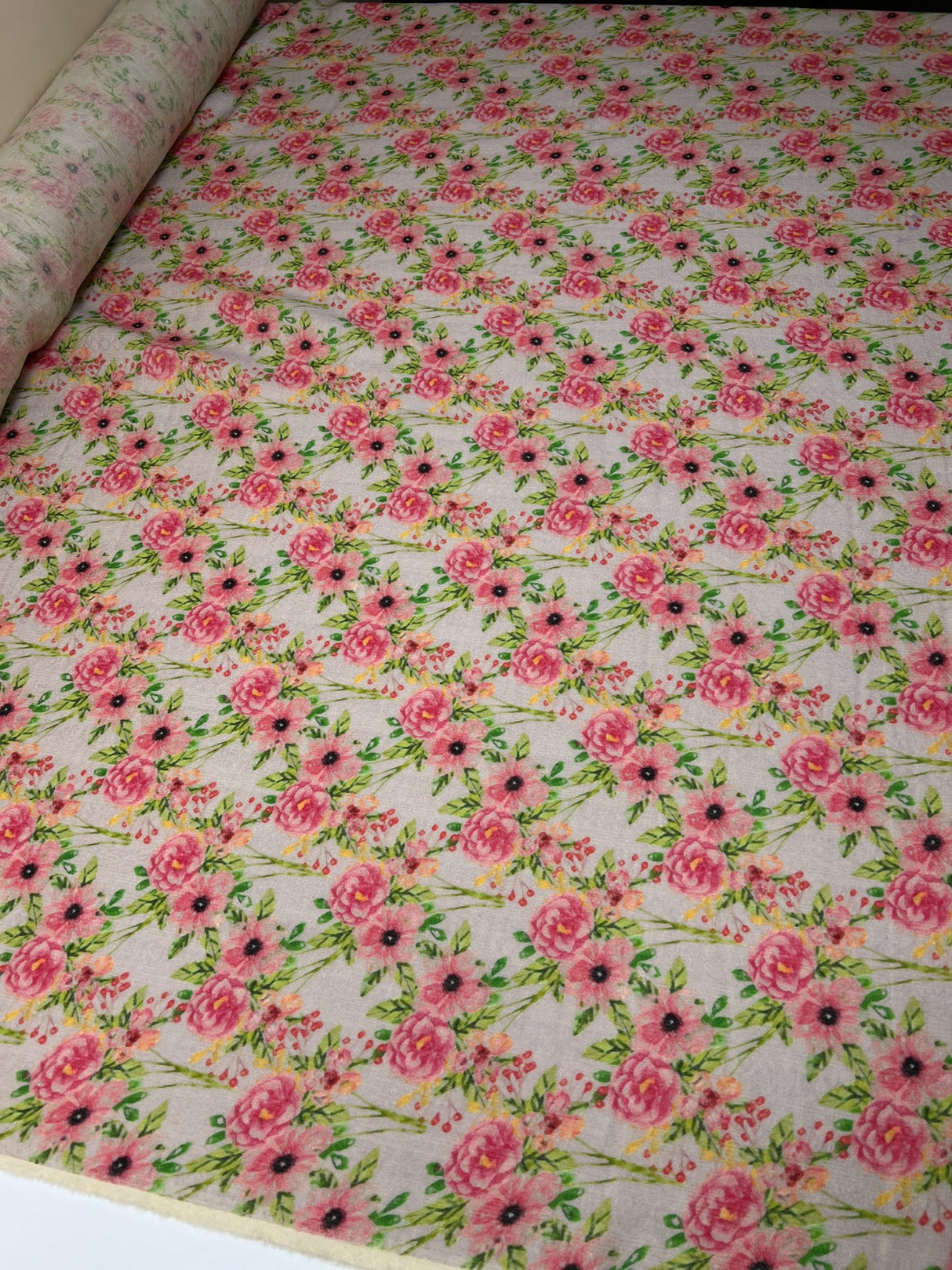 Printed Floral Wool Fabric