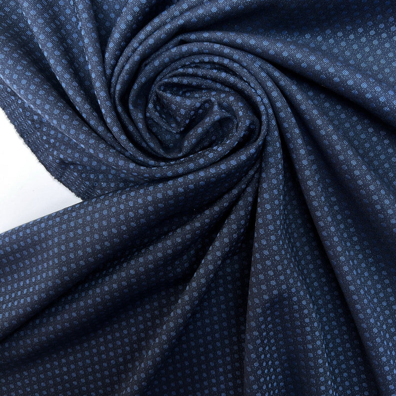 Cotton Jacquard Fabric Blue Black