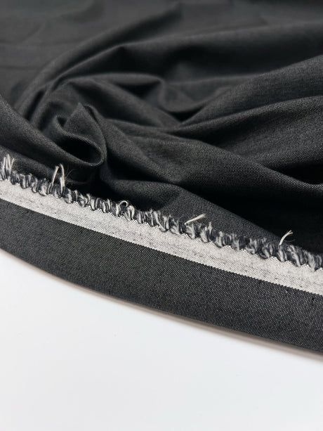 Cotton Blend Woven Stretch Gray Black