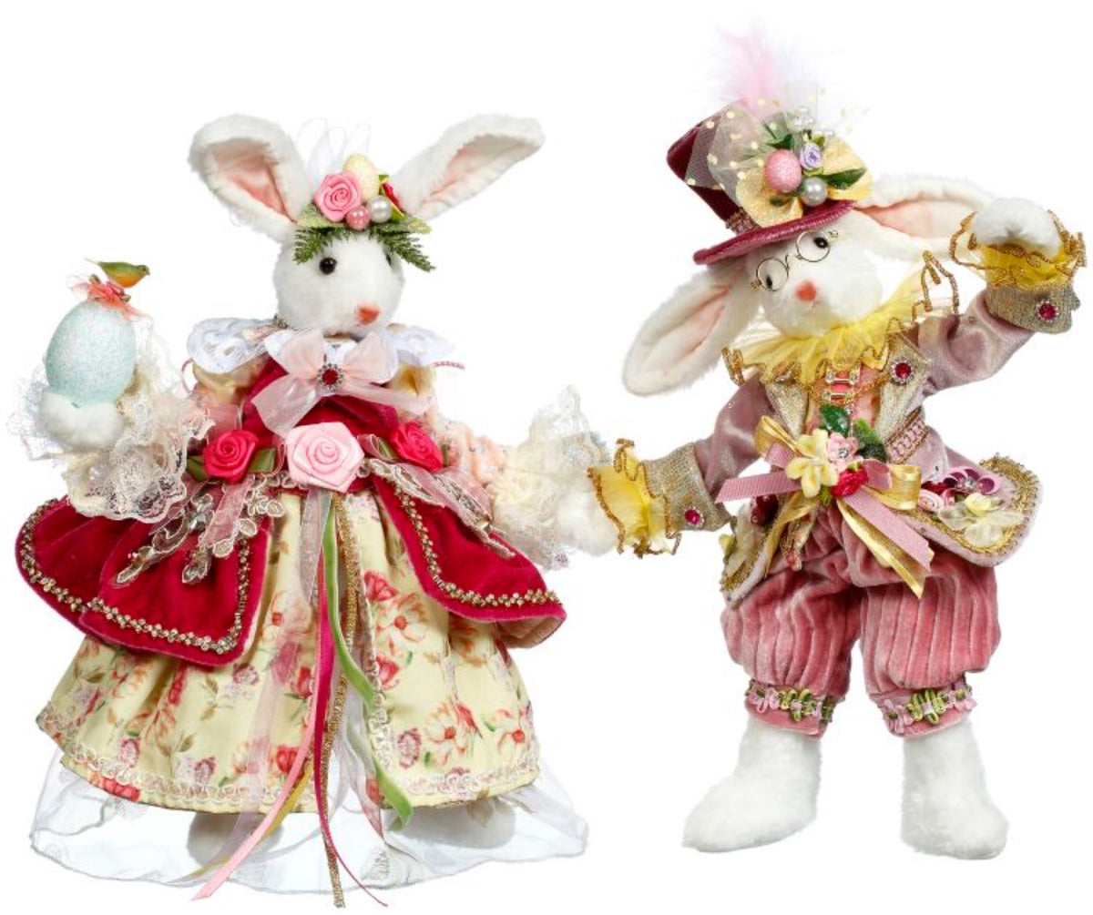 13" - 15" Mr & Mrs Cotton Tail Rabbit, Set of 2 - Mark Roberts