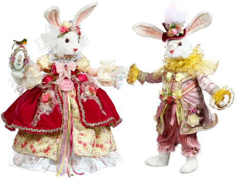 23" - 24" Mr & Mrs Cotton Tail Rabbit, Set of 2 - Mark Roberts
