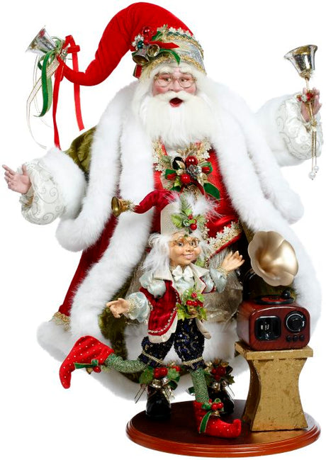 23" Santa and Elf Playing Records - Mark Roberts