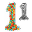 Foil Balloon Mosaic Number 1 Silver