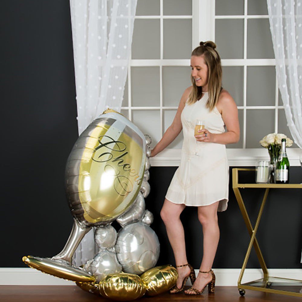Foil Balloon Bubbly Wine Glass AirLoonz