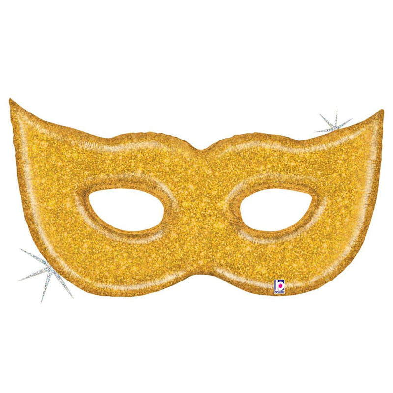 Gold Glitter Mask Foil Balloon