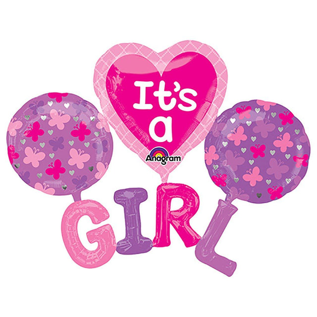 Girls 51 Inch It's A G-I-R-L Foil Balloon