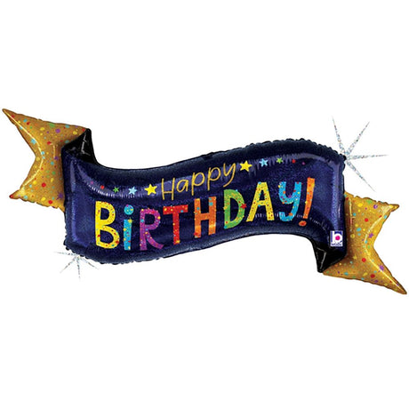 Foil Balloon Navy Birthday Banner