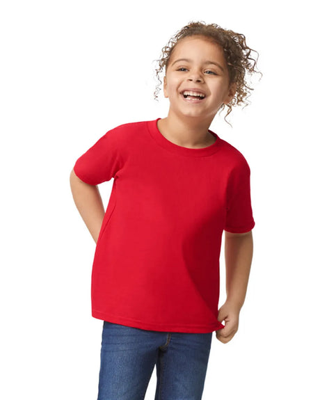 Gildan 5100P Toddler Cotton Fabric - Red, Heavy Cotton T-Shirt, Classic Fit (4 Pack)