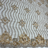 Beaded 3D Floral Lace Mesh