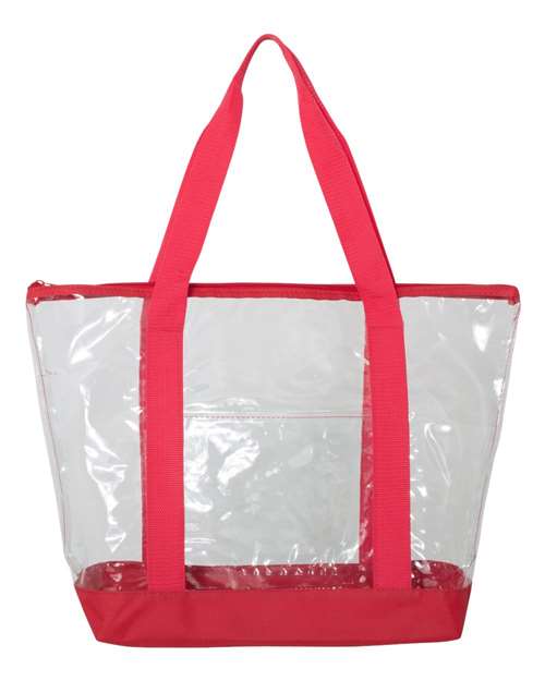 Clear Boat Tote with Zipper Closure and Front Pocket