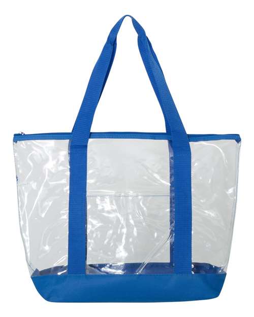 Clear Boat Tote with Zipper Closure and Front Pocket