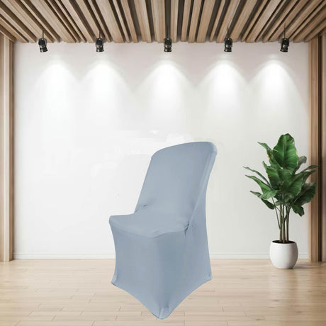 1 Piece Dusty Blue Spandex Slipcover for Lifetime Folding Chair Stretch Fit