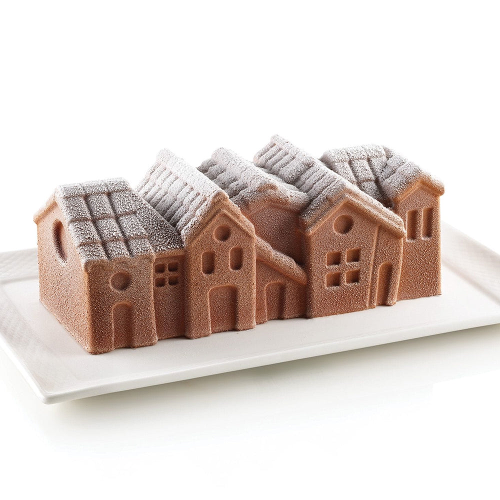 Silikomart WINTER VILLAGE Silicone Log Mold & Plastic Support