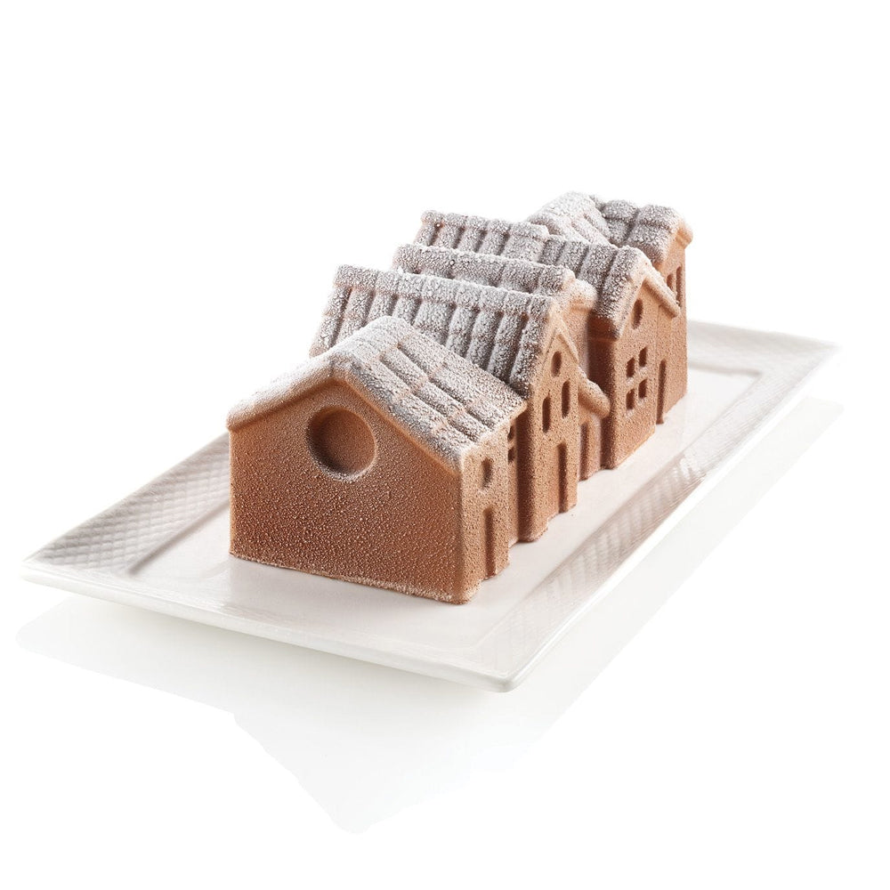 Silikomart WINTER VILLAGE Silicone Log Mold & Plastic Support