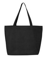 Q-Tees 25L Zippered Cotton Canvas Tote