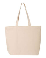 Q-Tees 25L Zippered Cotton Canvas Tote