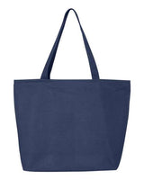 Q-Tees 25L Zippered Cotton Canvas Tote