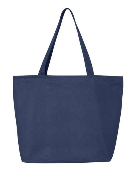Q-Tees 25L Zippered Cotton Canvas Tote