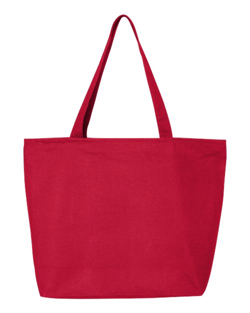 Q-Tees 25L Zippered Cotton Canvas Tote