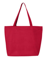 Q-Tees 25L Zippered Cotton Canvas Tote