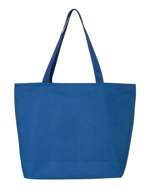 Q-Tees 25L Zippered Cotton Canvas Tote
