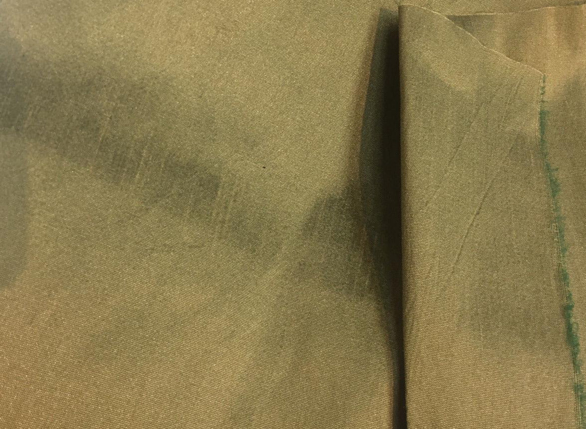 Antique Green Shantung Faux Silk Polyester Drapery Fabric - Solid, 57" Width (1 Yard)