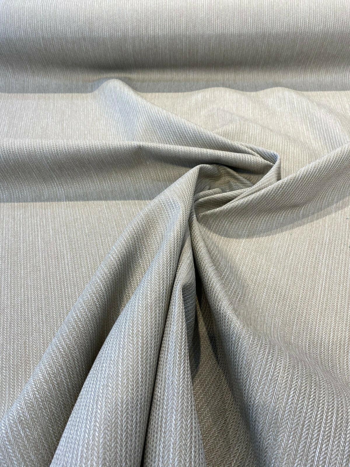 Richloom Outdoor Solarium Woven Ribtex Olefin Fabric - Taupe, Small Stripes, 54" Width (1 Yard)