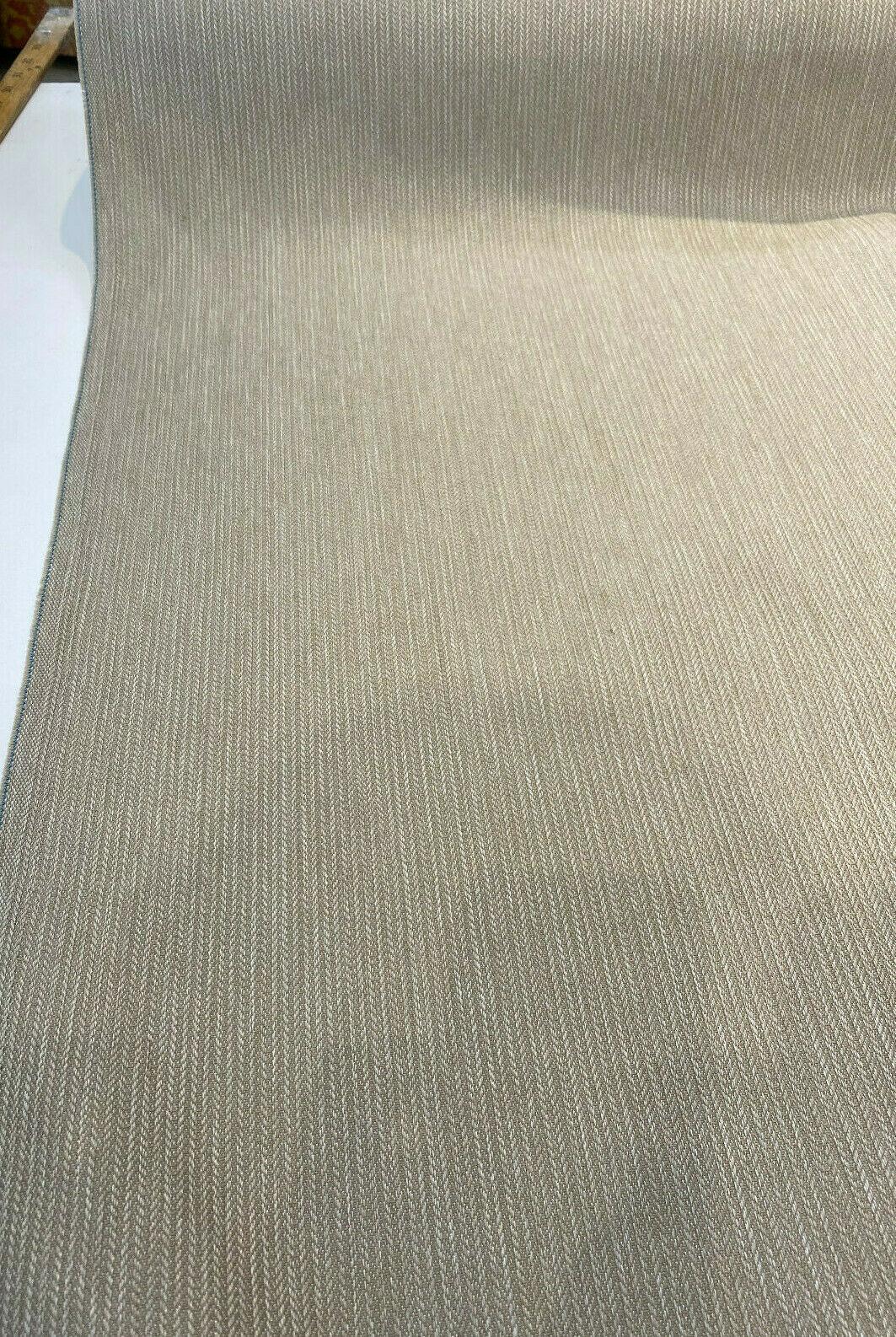 Richloom Outdoor Solarium Woven Ribtex Olefin Fabric - Taupe, Small Stripes, 54" Width (1 Yard)