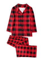 Christmas Checked Print Pajamas Sets Dress Shirt Trousers