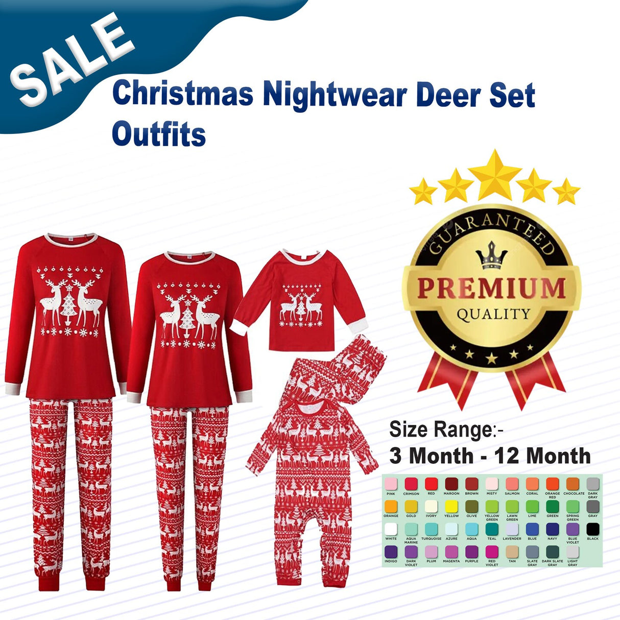 Christmas Nightwear Deer Set Outfits