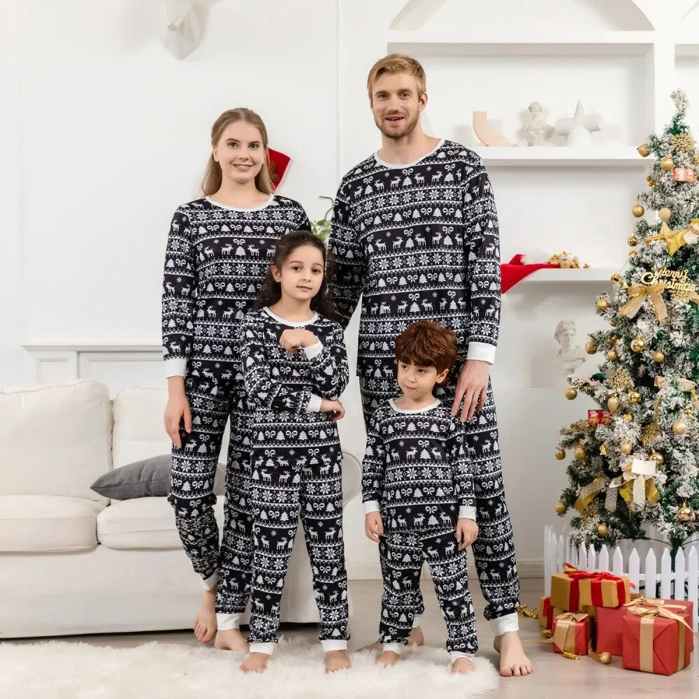 Christmas Long Sleeve Print Homewear Pajama Outfits Set