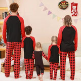 Christmas Loungewear Plaid Patchwork Print Pajamas Outfits