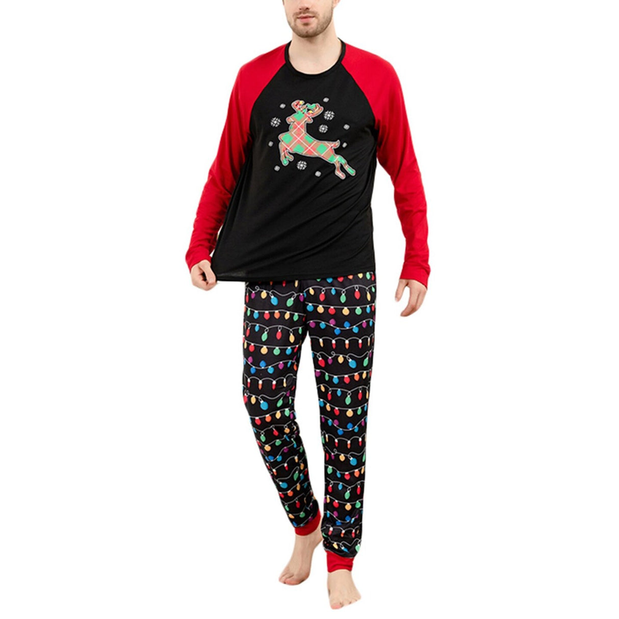 Christmas Outfits Print Long Sleeve Pyjamas Loungewear Set