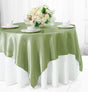 Square Satin Table Overlay 54x54 Sage Green