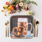 8 Ct. Oktoberfest Party Beer & Pretzel Paper Dinner Plates Festive Bavarian Tableware 9 Inch