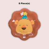 8 Ct. Zoo Animal Paper Dessert Plates 7" Jungle Birthday Party Tableware