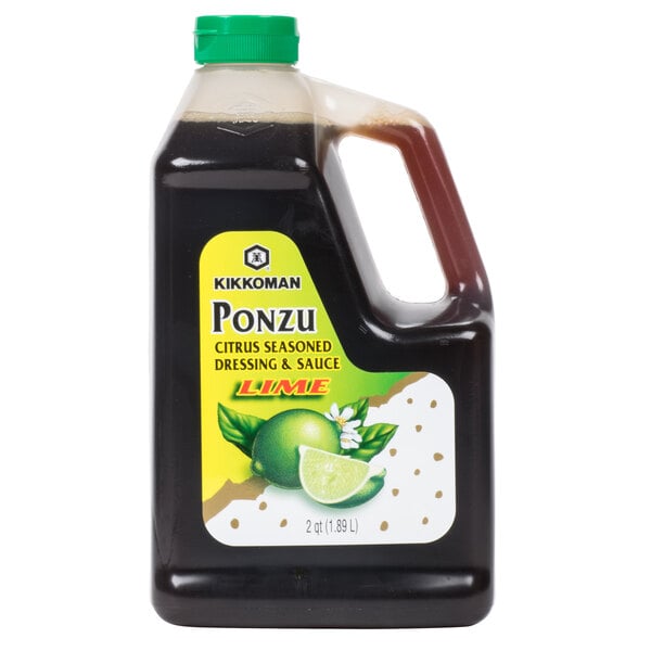 Kikkoman Lime Ponzu Citrus Seasoned Dressing and Sauce .5 Gallon Container - 6/Case