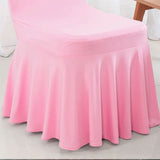 Spandex Banquet Skirt Chair Cover Pink Elegant Stretch Skirt Fit Durable Event Decor
